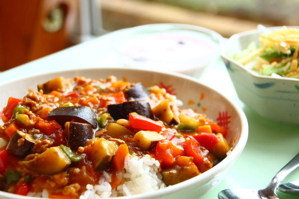 夏野菜のキーマカレー